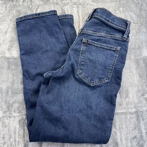Banana Republic 25/0 High Rise Straight Jeans Dash Wash Blue Denim Womens 0